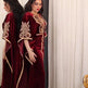 Embroidered Turkish Sequined Gold Velvet Dubai Middle East Women Dress - EX-STOCK CANADA