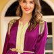 Embroidered Woven Satin Dress With Beads And Tassels Epaulettes for Turkey Dubai Middle East Women. - EX-STOCK CANADA