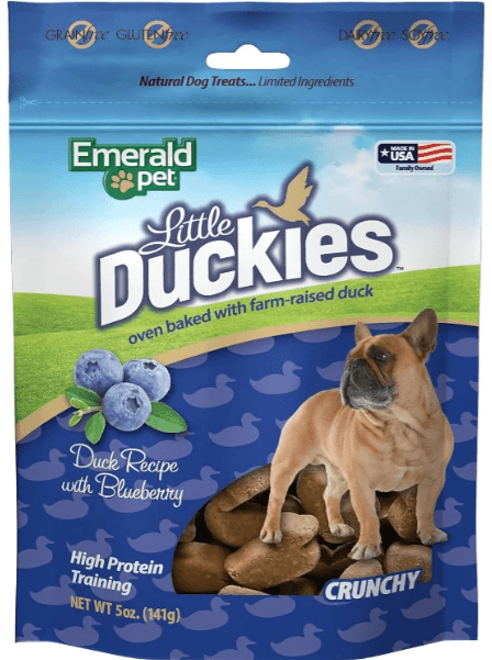 Emerald Pet Little Duckies Dog Treats with Duck and Blueberry 5 oz - EX-STOCK CANADA