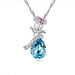 Enamored Rose Crystal Pendant Necklace Set - EX-STOCK CANADA