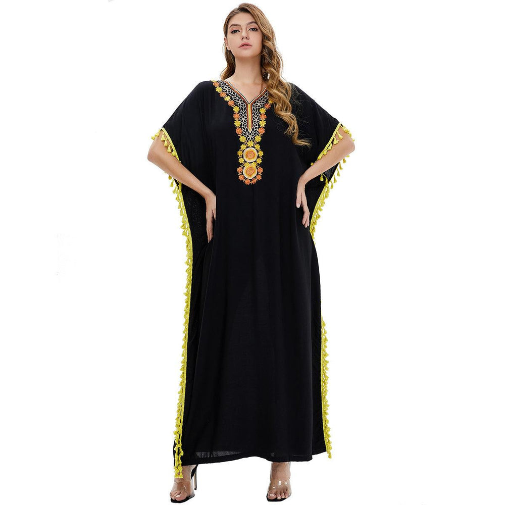 Europe, America, Middle Eastern Embroidered Printed Dress - EX-STOCK CANADA