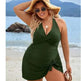 European And American Fashion Pure Color Slimming Flab Hiding Push Up Dress Women's Summer Swimsuit - EX-STOCK CANADA