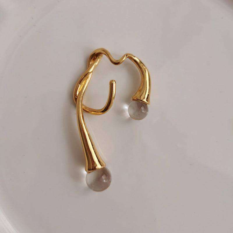 European and American pearl ear clip female irregular ear hook - EX-STOCK CANADA