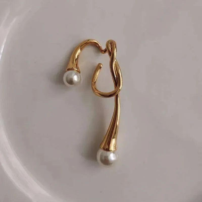 European and American pearl ear clip female irregular ear hook - EX-STOCK CANADA