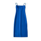 European And American Style Sold Color Sleeveless Midi Suspender Split Dress - EX-STOCK CANADA