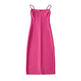 European And American Style Sold Color Sleeveless Midi Suspender Split Dress - EX-STOCK CANADA