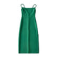 European And American Style Sold Color Sleeveless Midi Suspender Split Dress - EX-STOCK CANADA