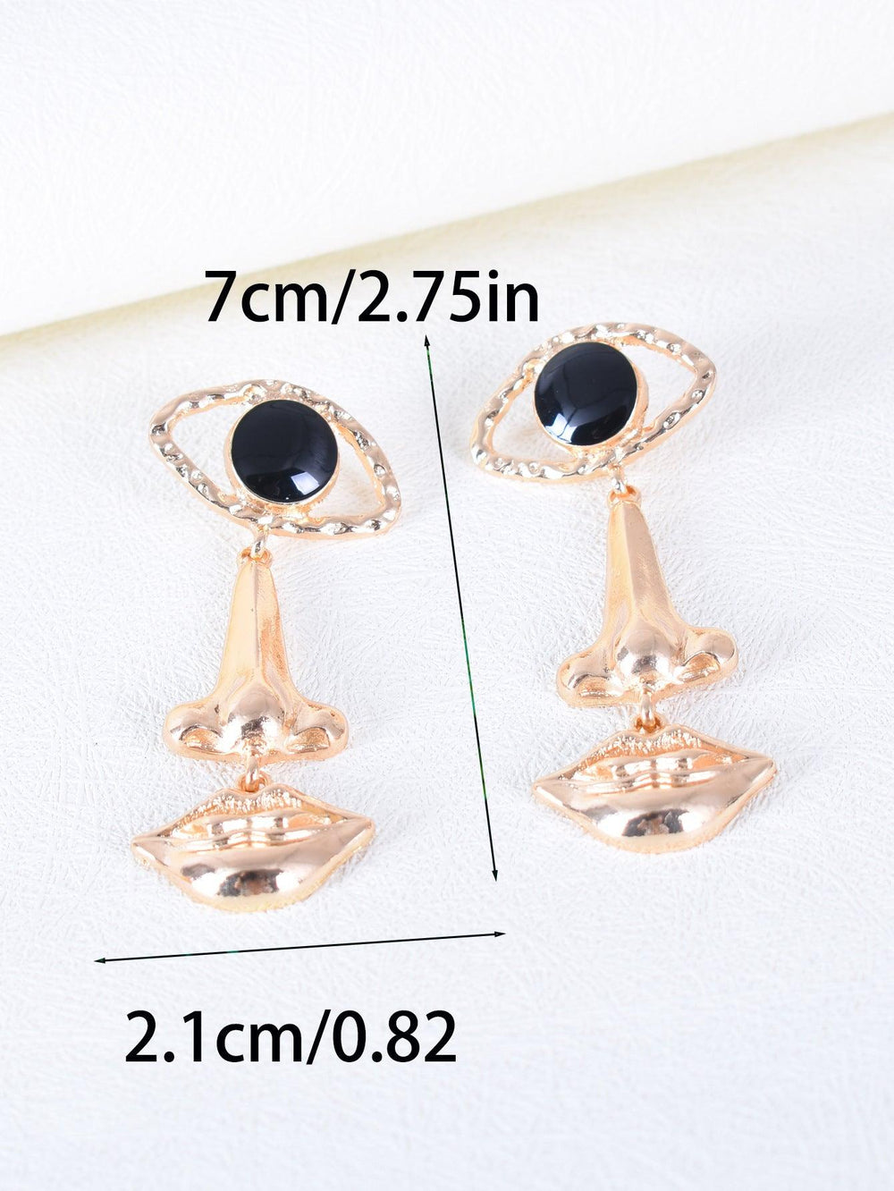 Exaggerated Long Retro Nose Lips Eye Earrings - EX-STOCK CANADA