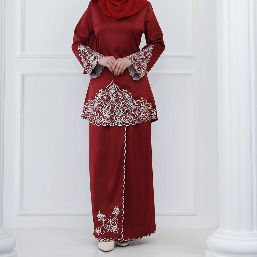 Exquisite Embroidery Two-piece Suit for Turkey Dubai Middle East Women Abaya inspired - EX-STOCK CANADA