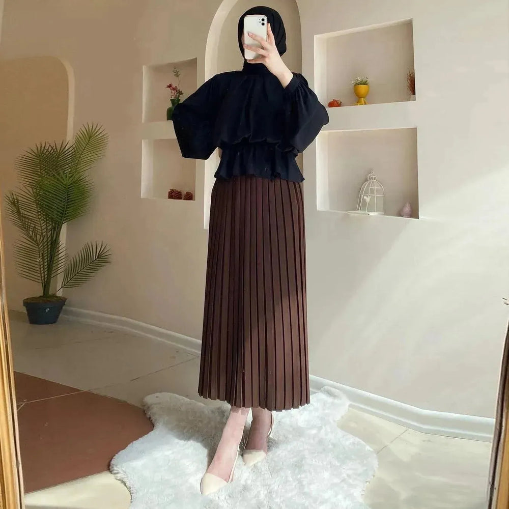 Extra Beautiful Pleated Skirt Suit for Arab Dubai Turkey Middle East Women Outfit set - EX-STOCK CANADA