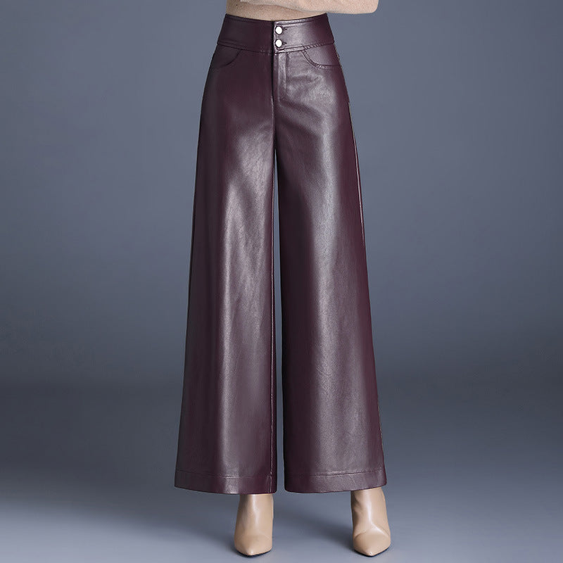 High Waist Thickened Loose Big Leg Straight All-matching Wide Leg Pants For Women