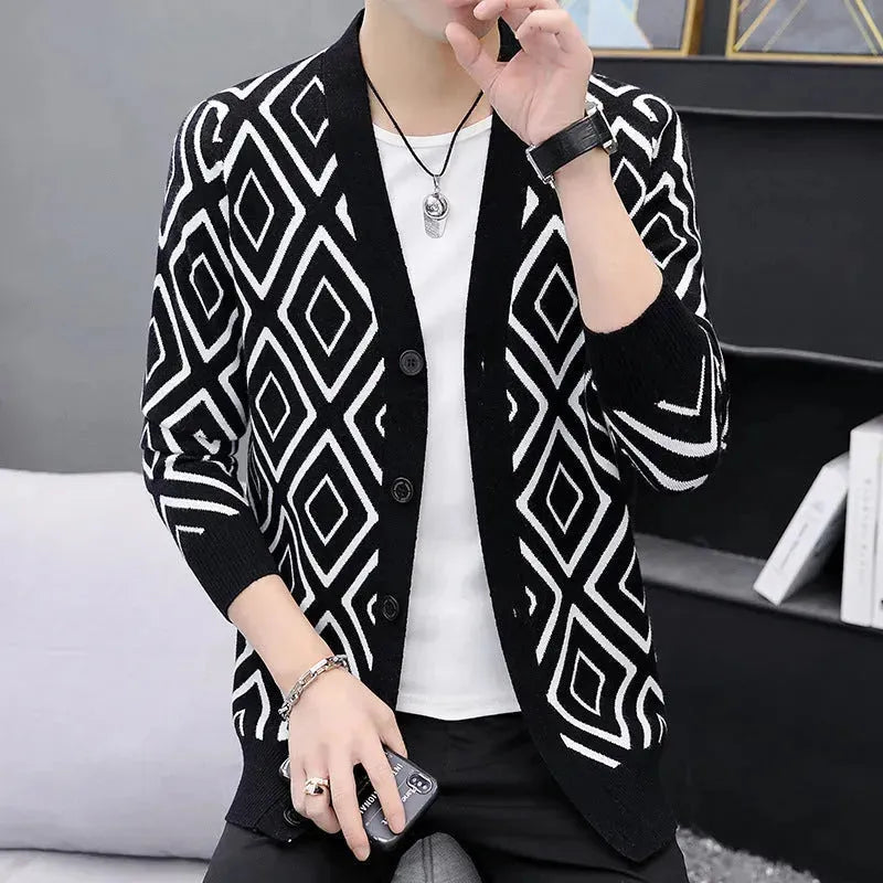 Slim fit  High-end Knitted Cardigan Sweater For Men