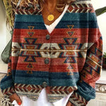 Christmas Abstract Printing Casual Cloak Coat Cardigan Sweater