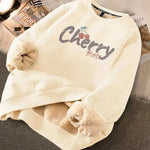 Autumn Winter Fleece-lined thick sweatshirt Pullover top for men