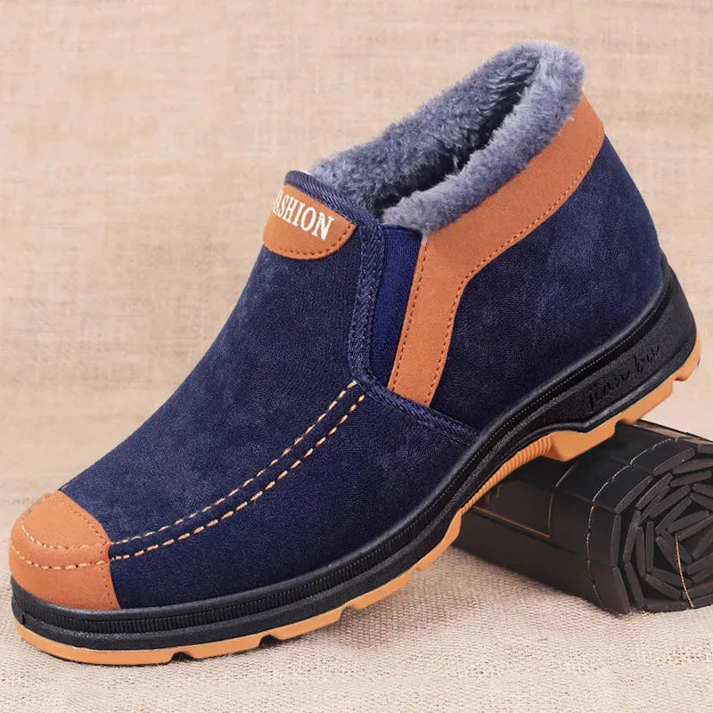 Men's Traditional Cotton Shoes Warm With Velvet Winter Boot