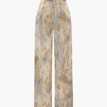 Summer New High Waist Retro Printed Trousers