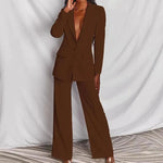 Fashion Business Women's Clothing Long Sleeve Trousers Suit - EX-STOCK CANADA