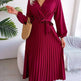 Fashion Elegant Cross Pleated Maxi Dress - EX-STOCK CANADA