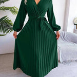 Fashion Elegant Cross Pleated Maxi Dress - EX-STOCK CANADA