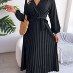 Fashion Elegant Cross Pleated Maxi Dress - EX-STOCK CANADA