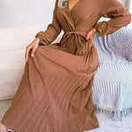 Fashion Elegant Cross Pleated Maxi Dress - EX-STOCK CANADA