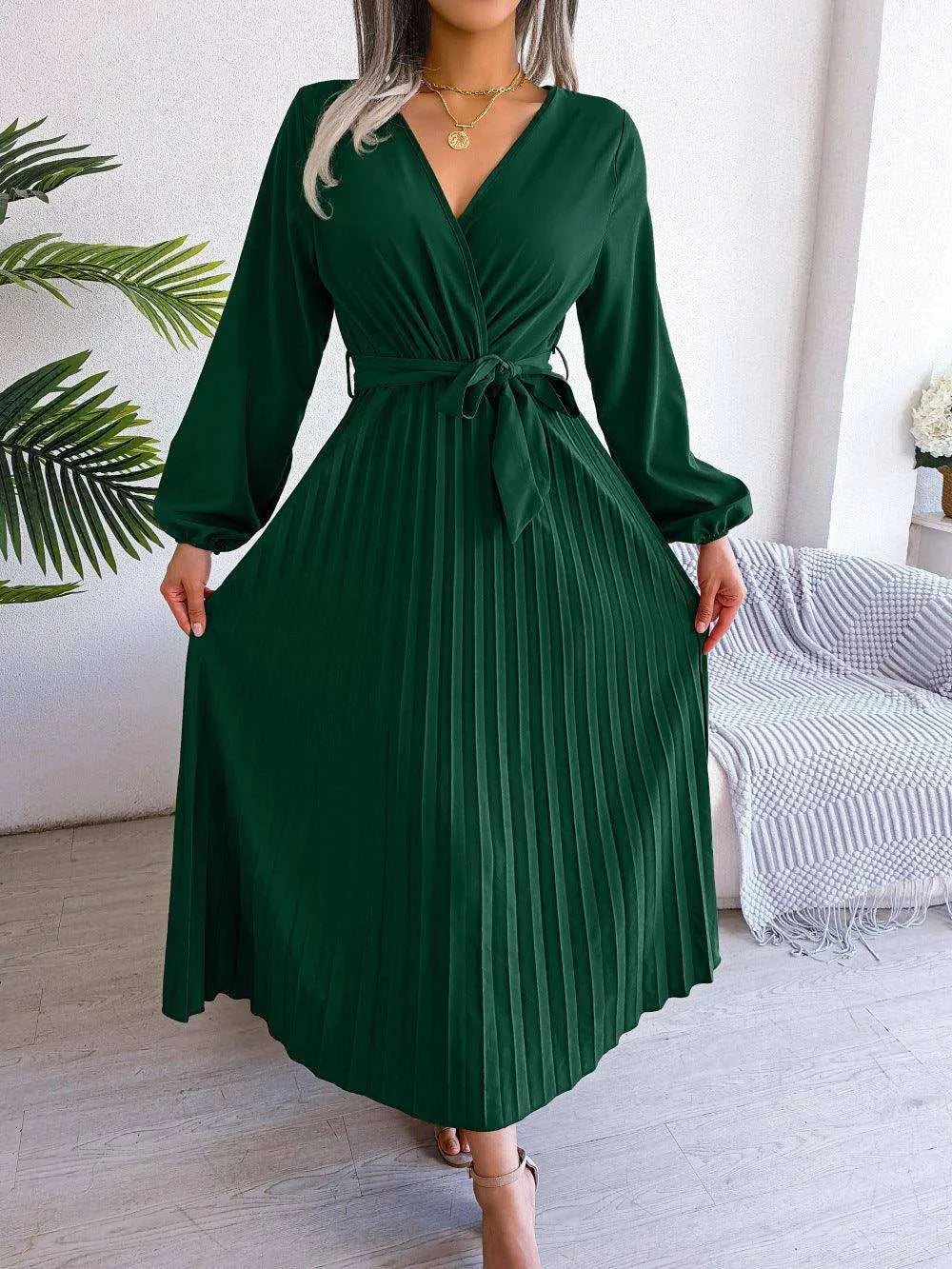 Fashion Elegant Cross Pleated Maxi Dress - EX-STOCK CANADA