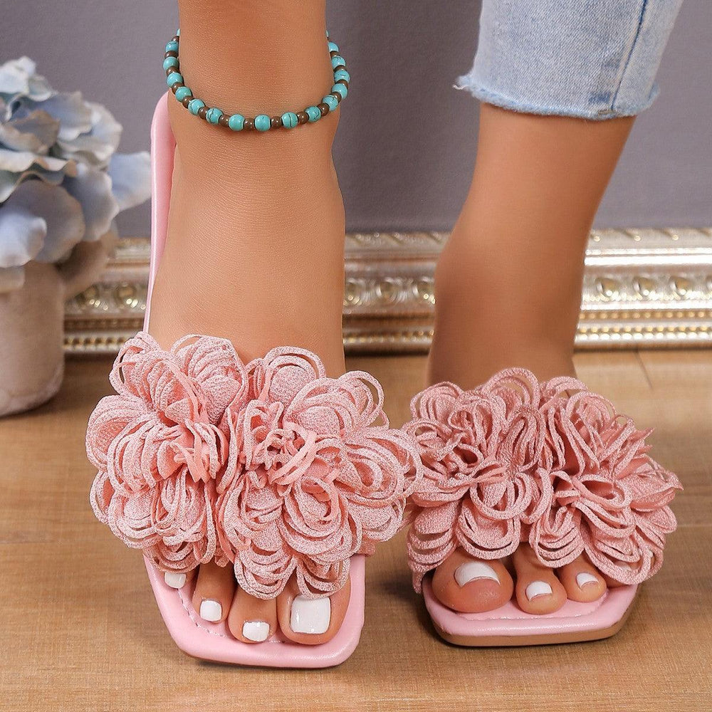 Fashion Flower Flat Slippers For Women - EX-STOCK CANADA