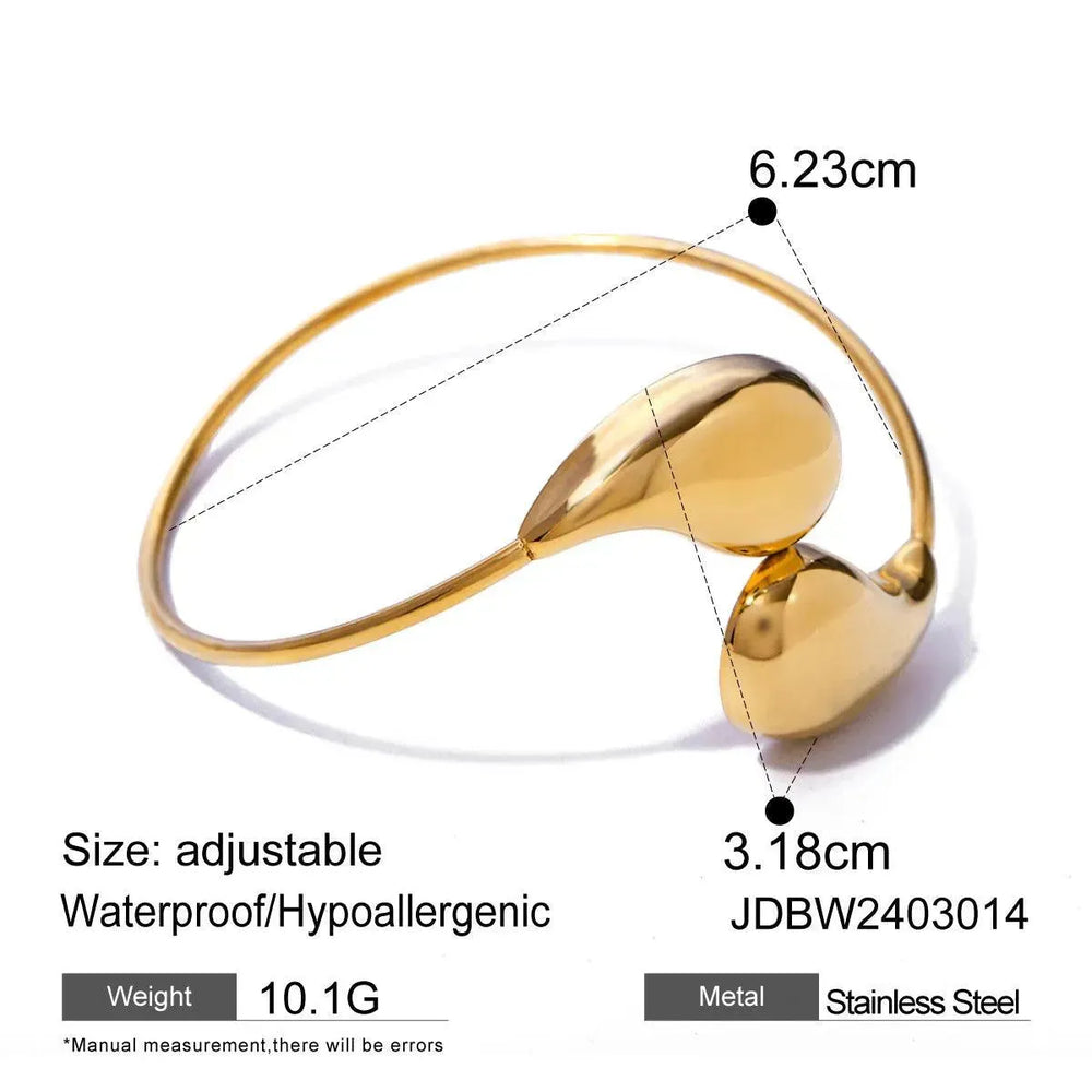 Fashion Jewelry 18K Gold Stainless Steel Irregular Drop-shaped Bracelet for Women Wedding Bracelet - EX-STOCK CANADA