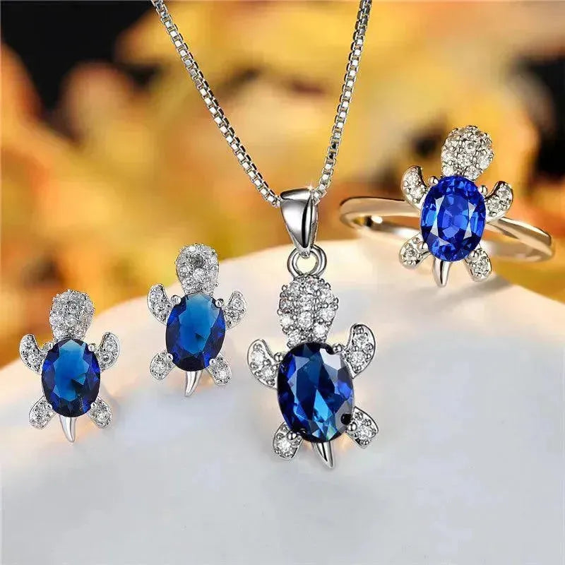 Fashion Oval Zircon Pendant Turtle Shape Necklaces With Rainbow Stone Multicolor Animal Necklace Jewelry For Woman And Children - EX-STOCK CANADA