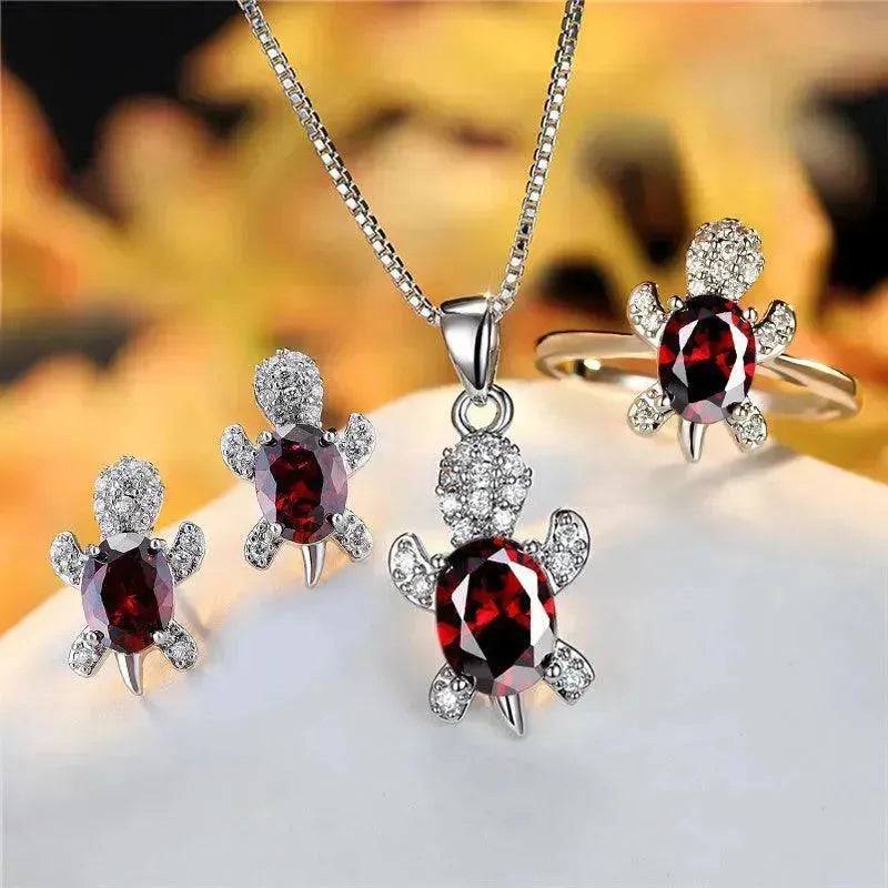 Fashion Oval Zircon Pendant Turtle Shape Necklaces With Rainbow Stone Multicolor Animal Necklace Jewelry For Woman And Children - EX-STOCK CANADA