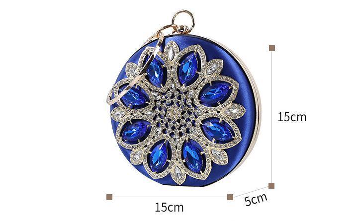 Fashion Rhinestone Diamond Silk Women's Hand Bag Dinner Wedding Party Clutch Bag Dress Bag - EX-STOCK CANADA