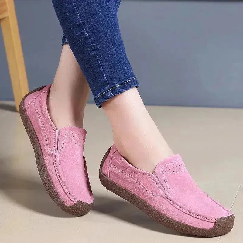 Fashion Round Toe Loafers Casual Versatile Solid Color Flats Slip-on Cozy Shoes for women - EX-STOCK CANADA