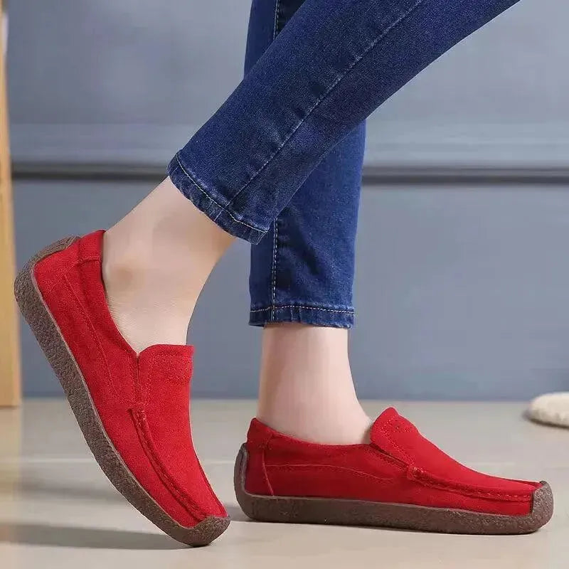 Fashion Round Toe Loafers Casual Versatile Solid Color Flats Slip-on Cozy Shoes for women - EX-STOCK CANADA