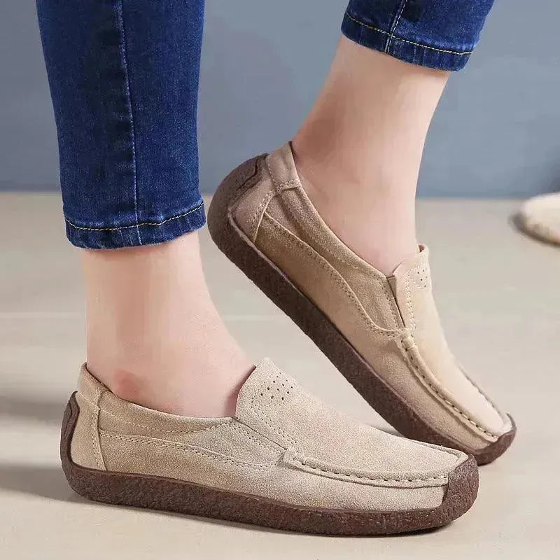 Fashion Round Toe Loafers Casual Versatile Solid Color Flats Slip-on Cozy Shoes for women - EX-STOCK CANADA