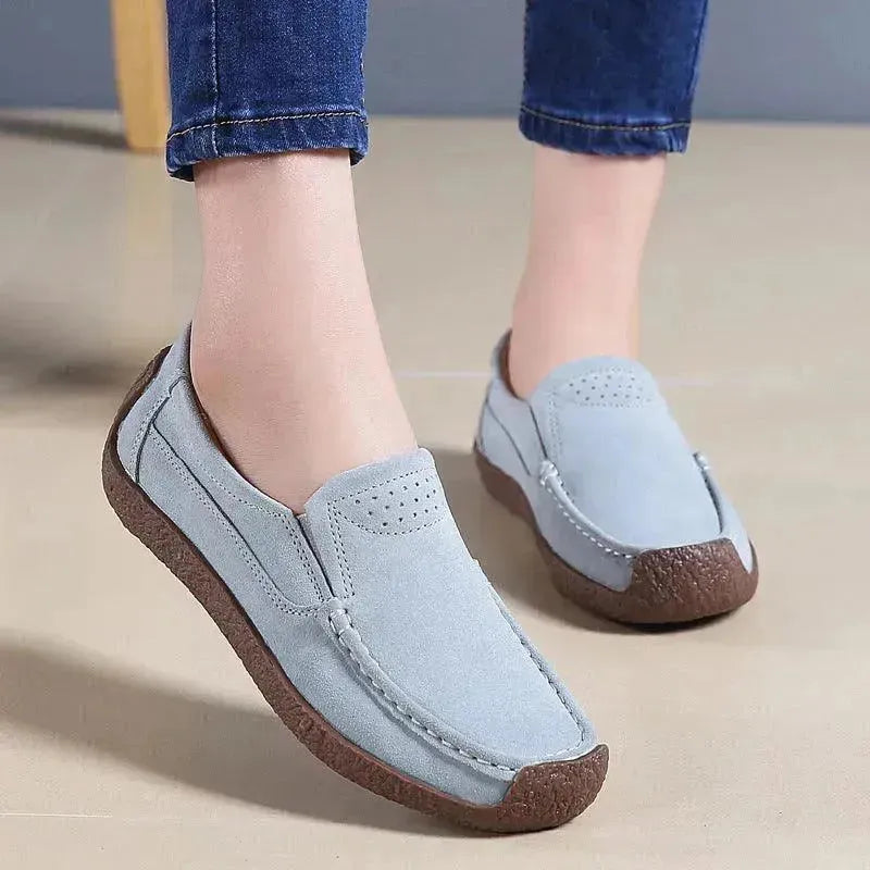 Fashion Round Toe Loafers Casual Versatile Solid Color Flats Slip-on Cozy Shoes for women - EX-STOCK CANADA