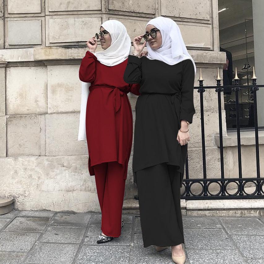Fashion simple Arab lace up dress - EX-STOCK CANADA