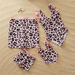 Fashion Simple Pink Leopard Print Parent-child Swimsuit - EX-STOCK CANADA