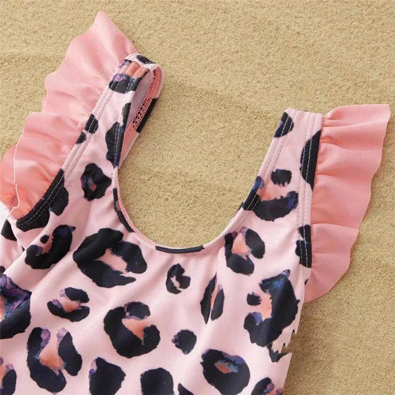 Fashion Simple Pink Leopard Print Parent-child Swimsuit - EX-STOCK CANADA