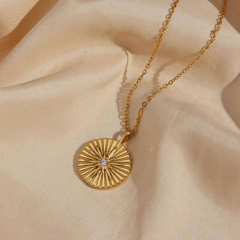 Fashion Stainless Steel Round Brand Pendant Women's Necklace - EX-STOCK CANADA