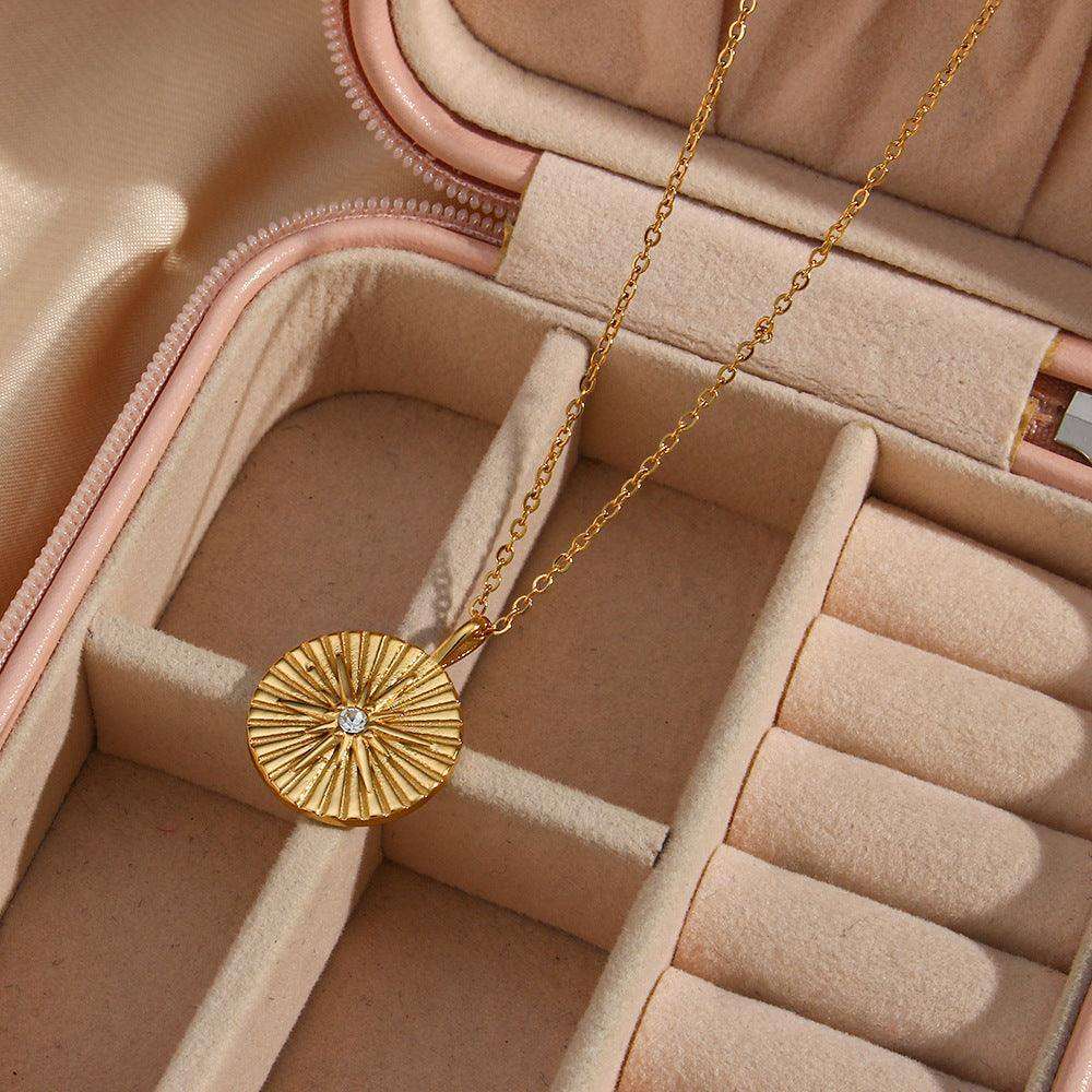 Fashion Stainless Steel Round Brand Pendant Women's Necklace - EX-STOCK CANADA