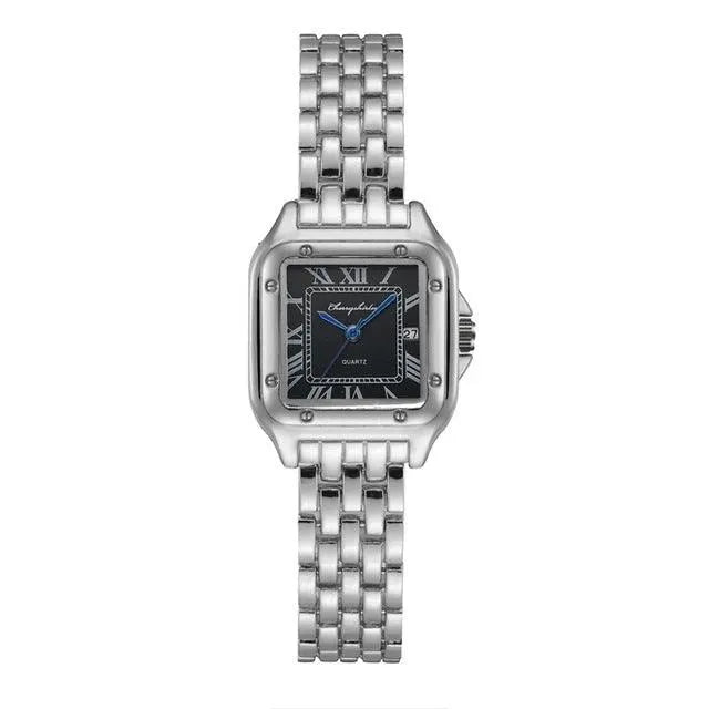 Fashion Stainless Steel Square Simple Design Couple Quartz Watch - EX-STOCK CANADA