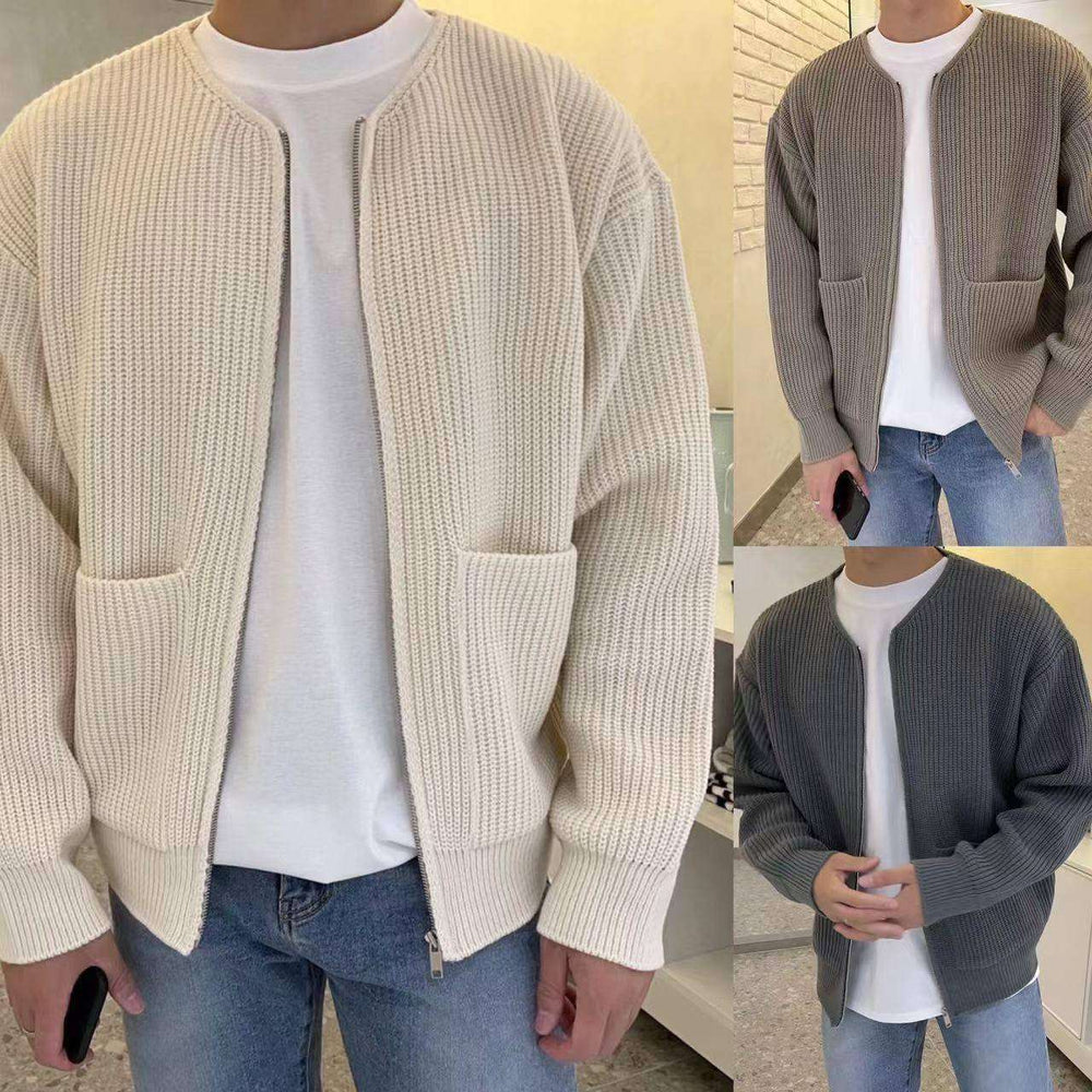 Fashion Trendy Ins Trendy Knitted Cardigan Men's Sweater - EX-STOCK CANADA