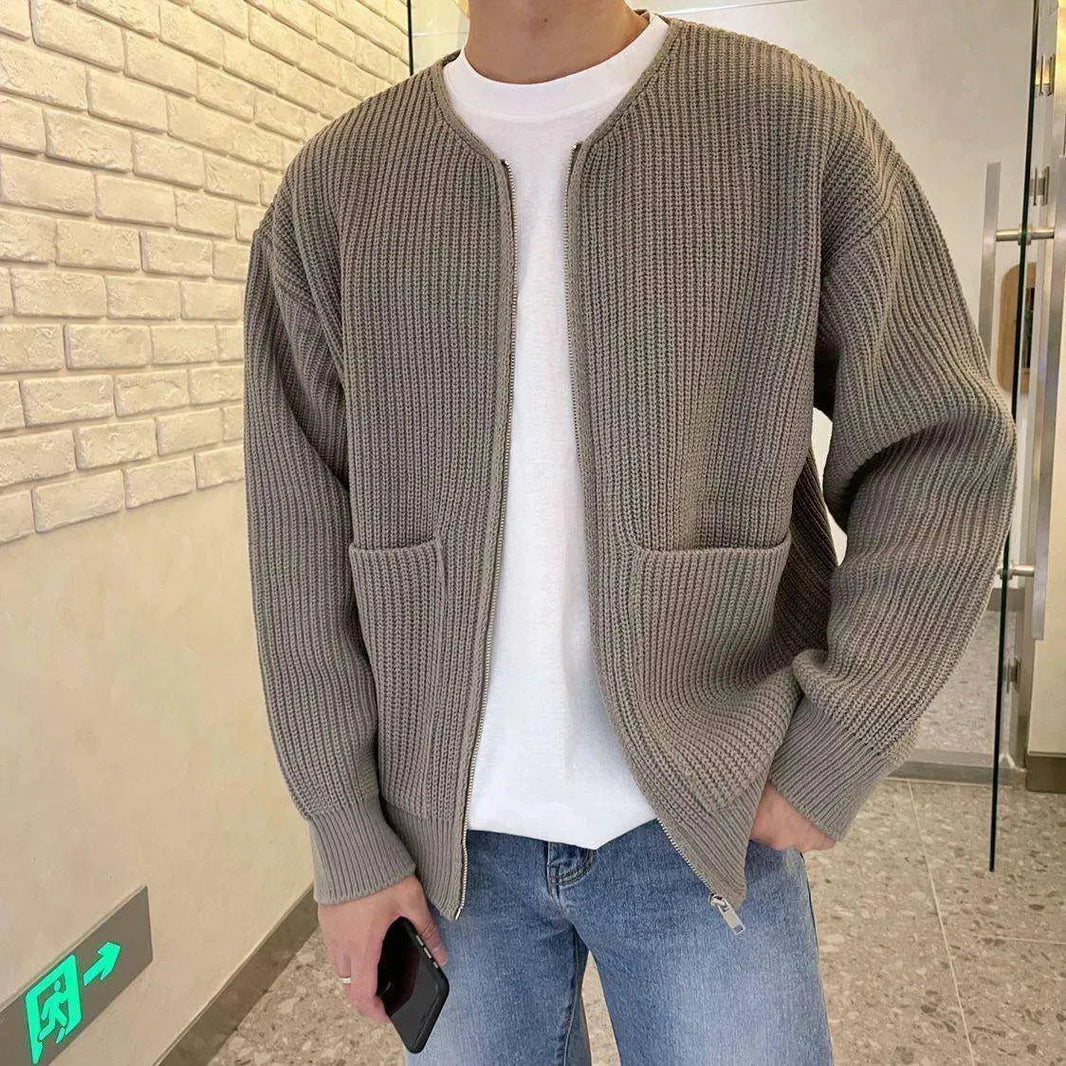 Fashion Trendy Ins Trendy Knitted Cardigan Men's Sweater - EX-STOCK CANADA