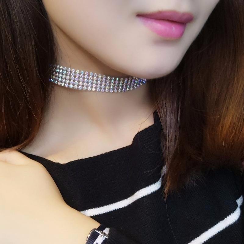 Fashion Women Full Crystal Rhinestone Choker Necklace Wedding Jewelry Chokers Necklaces for Women - EX-STOCK CANADA