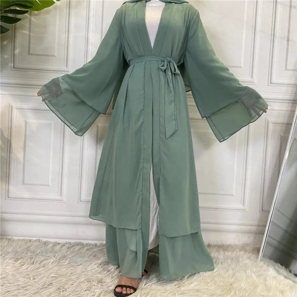 Fashionable Arab Cardigan Chiffon Robe - EX-STOCK CANADA