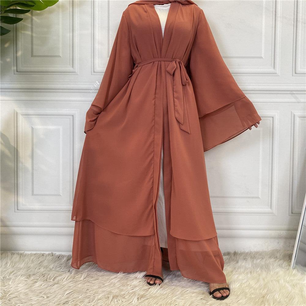 Fashionable Arab Cardigan Chiffon Robe - EX-STOCK CANADA