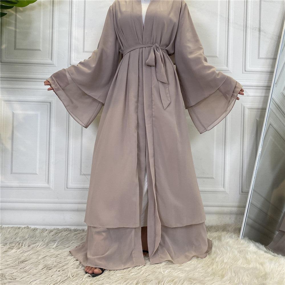 Fashionable Arab Cardigan Chiffon Robe - EX-STOCK CANADA