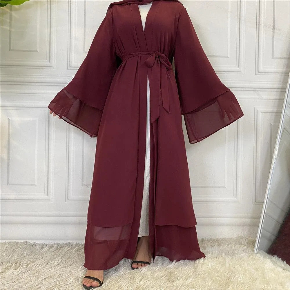 Fashionable Arab Cardigan Chiffon Robe - EX-STOCK CANADA