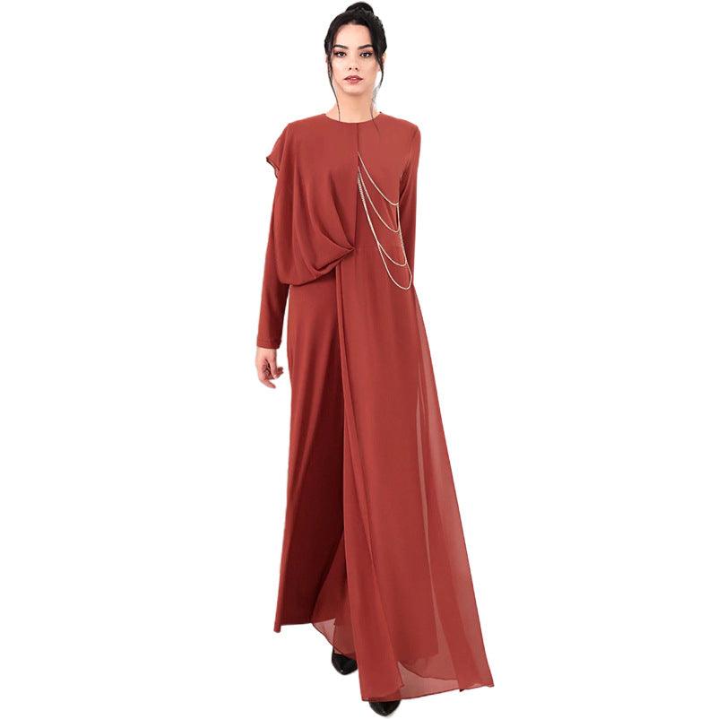 Fashionable Arab Women's Pure Color Simple Jumpsuit - EX-STOCK CANADA