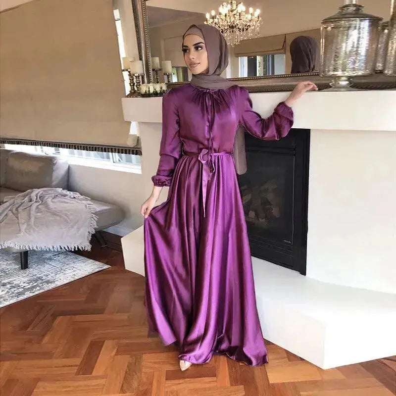 Fashionable Plain Swing Abaya Dress for Beautiful Arab Dubai Turkey Middle Eastern Women - EX-STOCK CANADA